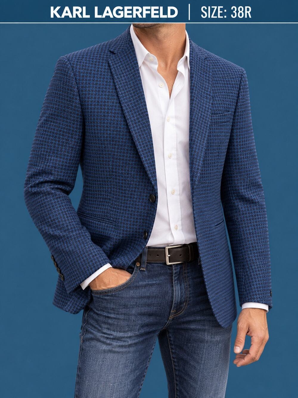 Karl Lagerfeld Paris Akira Navy Blazer 38R NWT
